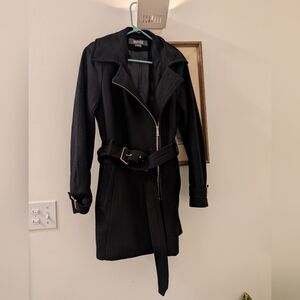 Black Wool Collared Coat